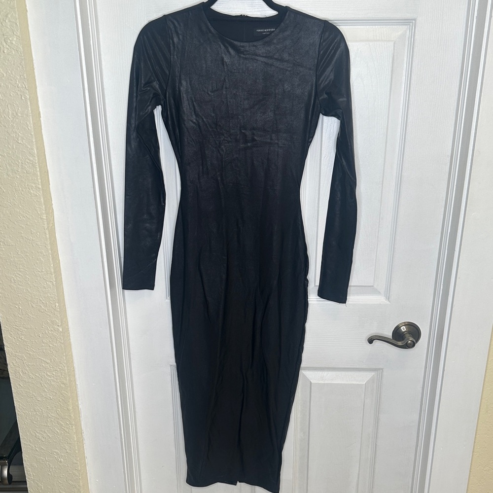Naked Wardrobe Sleek Black Long Sleeve Dress
